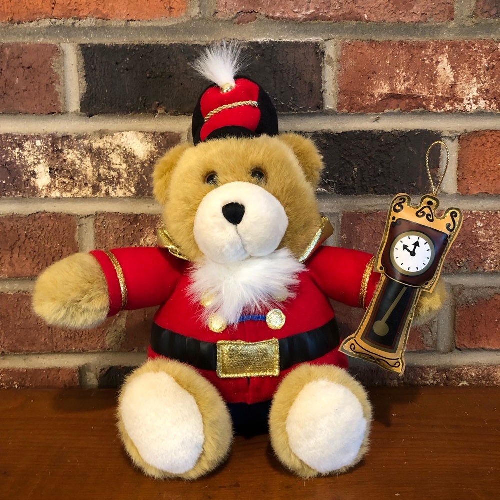 Gibson Greetings Nutcracker Bears Toys Soldier Plush Christmas Teddy Bear